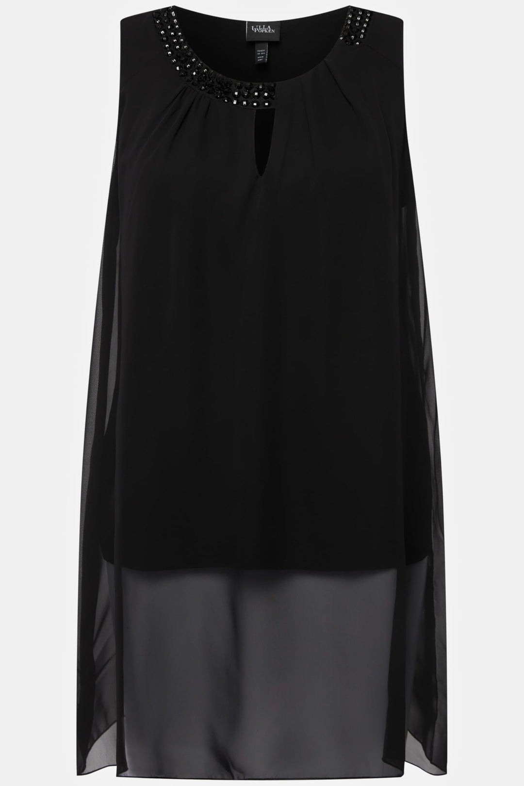 Ulla Popken Damen grosse Grössen Übergrössen Plus Size Longtunika, Ziersteine, A-Linie, Rundhals, är