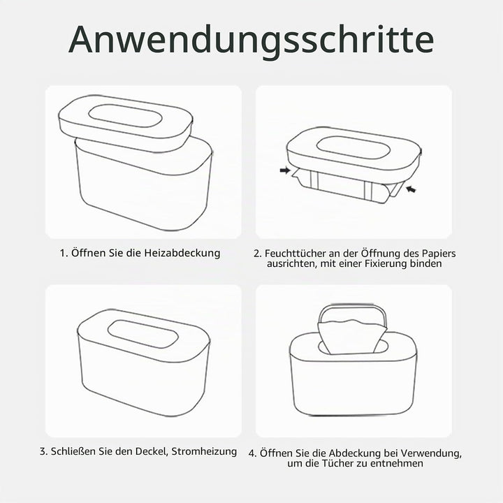 Tragbare Feuchttücher-Heizung, Heizbox mit Konstanter Temperatur für den Haushalt (Grün), Grün