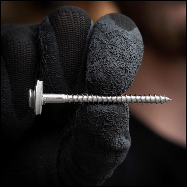 100 Stück SCREW REBEL Spenglerschrauben 4,5 x 150 mm - Edelstahl A2, Inox mit EPDM-Dichtscheibe Ø15m