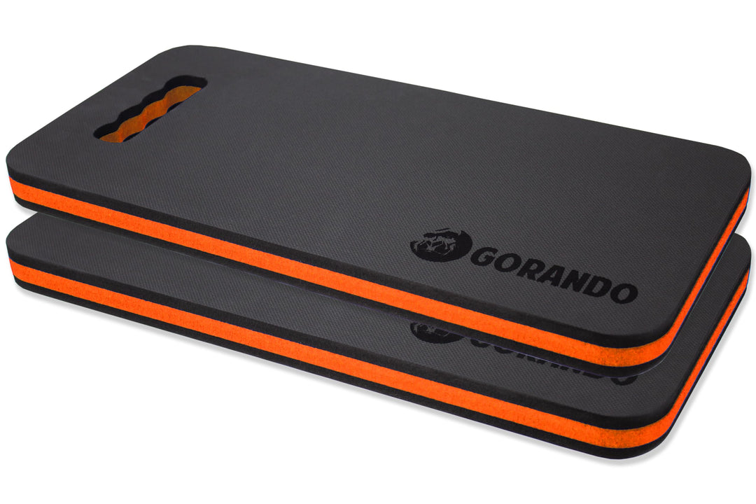 GORANDO® Premium Kniekissen 2er Set |orange| Kniebrett | Knieunterlage - Ideal für die Arbeit in Wer