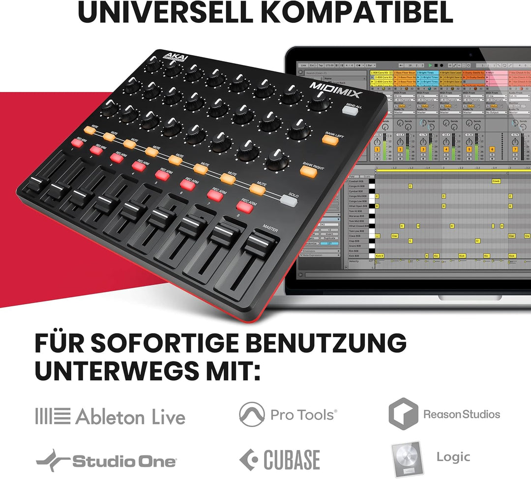 AKAI Professional Midimix - Voll zuweisbarer, portabler MIDI Mixer & DAW Controller Single, Single