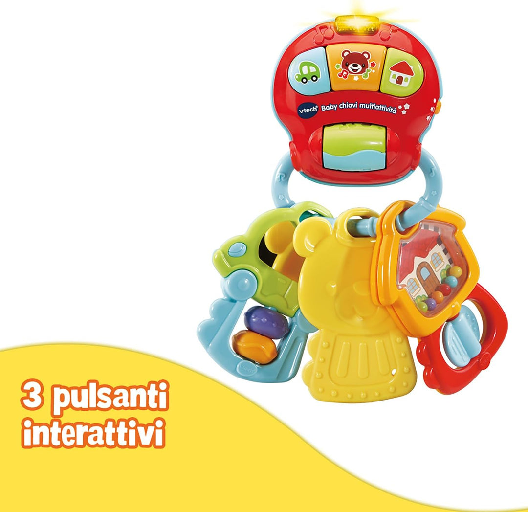 VTech Le Mie Prime Schlüssel, 3 in 1, interaktive Rassel mit Bewegungssensor, Babyrassel mit beleuch