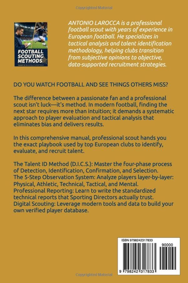 FOOTBALL SCOUTING METHODS: TALENT ID - Becoming a Professional Football Scout, Taschenbuch