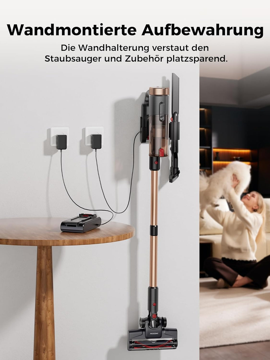 Proscenic P11 Ultra Akku Staubsauger Kabellos, Leichter Selbststehend 50Kpa 50Min Staubsauger mit To