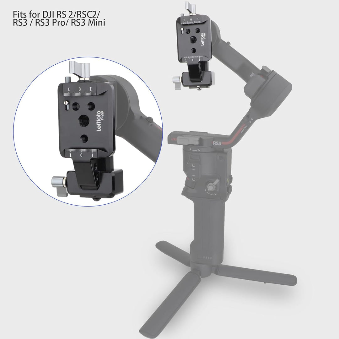 LEFTFOTO Vertikale Halterung Kardanplatte,Vertikale Halterung für DJI Gimbal,Gimbal Clamp für DJI RS