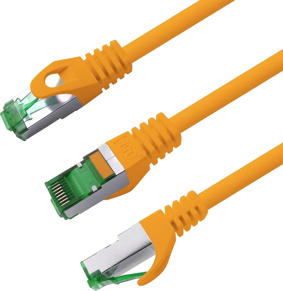 1aTTack.de Cat7 Netzwerkkabel 7,5m - Orange - 5 Stück - Cat 7 Ethernetkabel Lankabel Lan 10Gbits Pat
