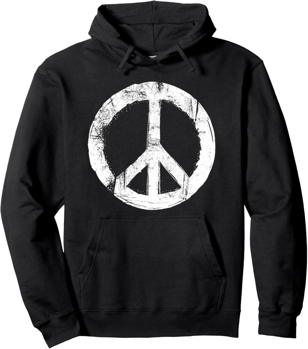 Retro Design Friedenszeichen Peace Zeichen Pullover Hoodie