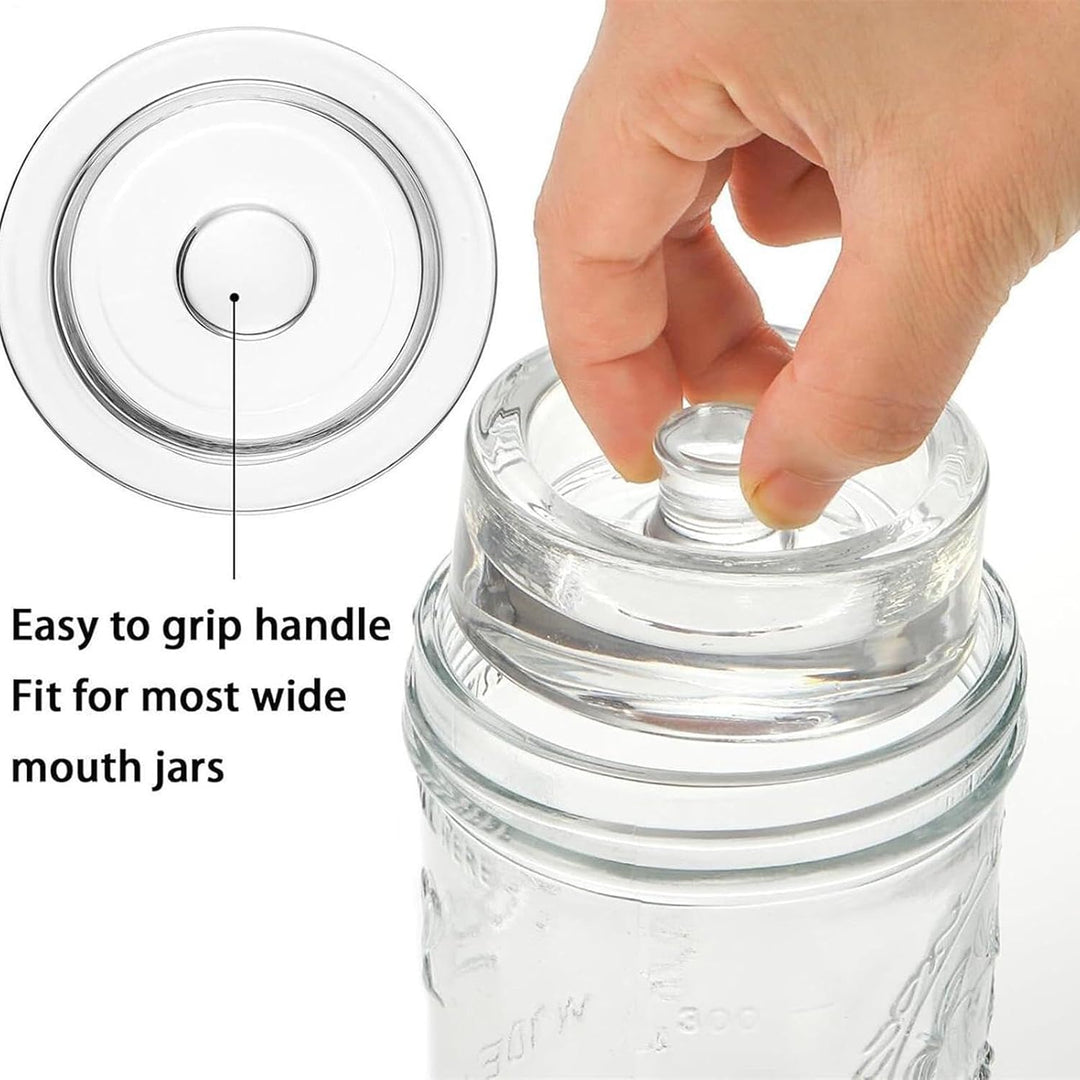 Gärglasgewichte – transparent, 4 Stück mit Griff, 200 g, 7,9 cm, für Gurkenkiesel, Gärgewichte für Z