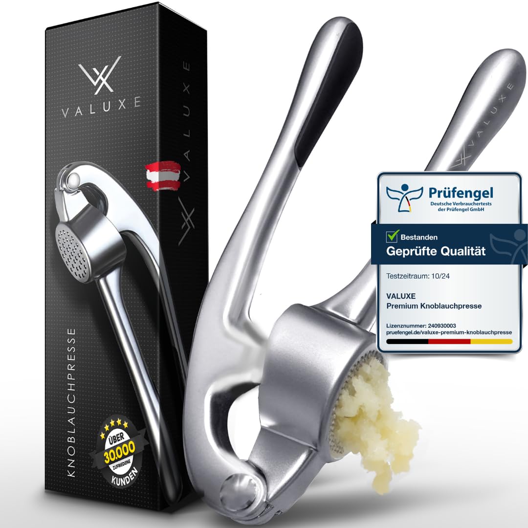 VALUXE® Knoblauchpresse spülmaschinenfest mit kraftvoller Hebelwirkung - Praktische Knoblauch-Presse