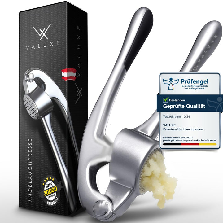 VALUXE® Knoblauchpresse spülmaschinenfest mit kraftvoller Hebelwirkung - Praktische Knoblauch-Presse