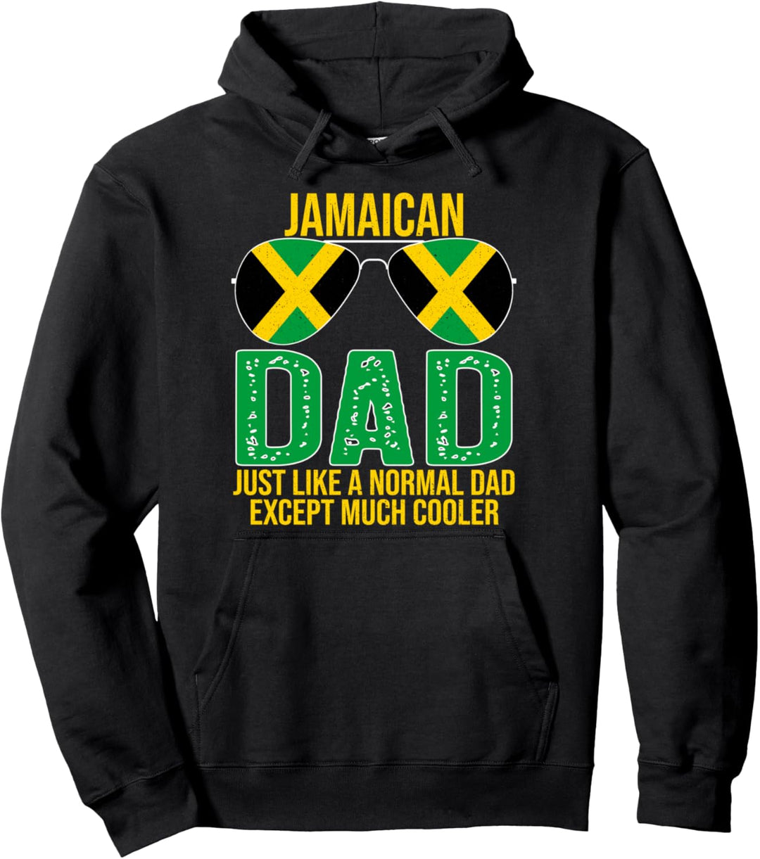 Vintage Jamaican Dad Jamaica Flag Sunglasses Father's Day Pullover Hoodie