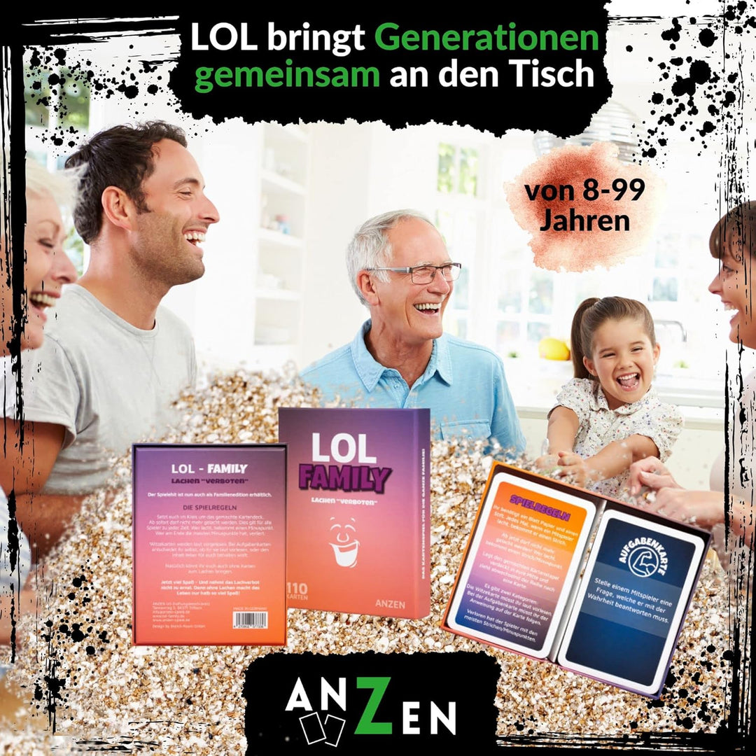 LOL FAMILY – Lachen verboten | lustiges Kartenspiel ab 8-10 Jahre-n | Geschenk-e für Mädchen & Junge