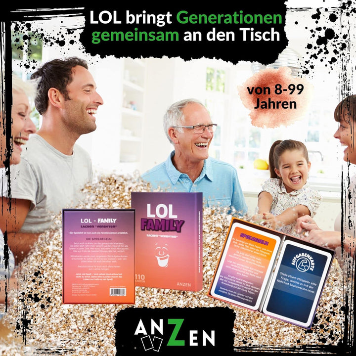 LOL FAMILY – Lachen verboten | lustiges Kartenspiel ab 8-10 Jahre-n | Geschenk-e für Mädchen & Junge