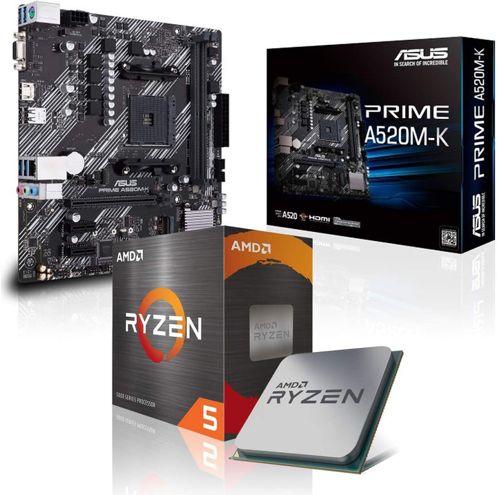 Memory PC Aufrüst-Kit Bundle Ryzen 5 5600G 6X 3.9 GHz Prozessor, 16 GB DDR4, A520M-A II Mainboard (z