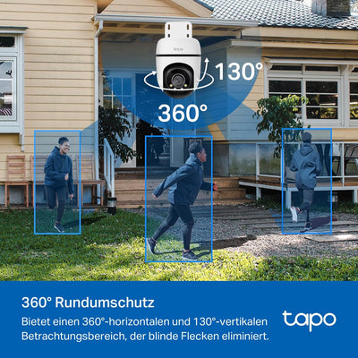 Tapo C51A 2K WLAN Überwachungskamera Aussen, 360° Schwenk-/Neige, Vollfarbige Nachtsicht, Personener