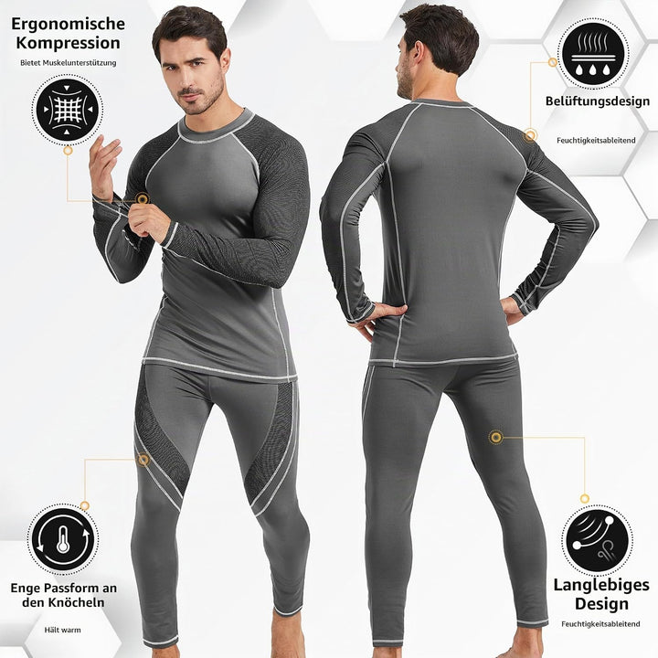 UNIQUEBELLA Thermo Unterwäsche Set, Funktionswäsche Herren Skiunterwäsche Winter Suit Ski Thermo-Unt