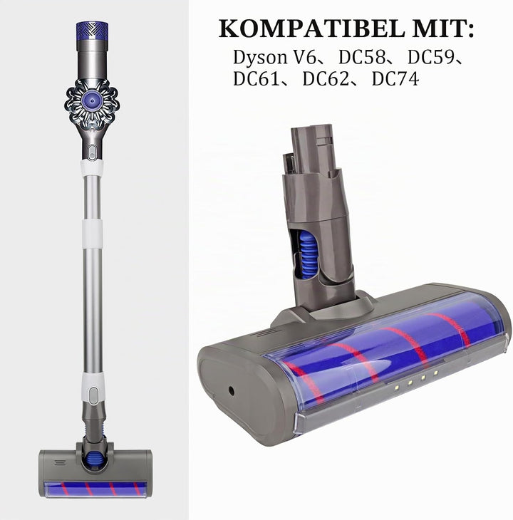Ersatz Soft Roller Reinigungskopf mit Weicher Walze für Dyson V6 Animal, V6 Fluffy, DC58, DC59, DC61