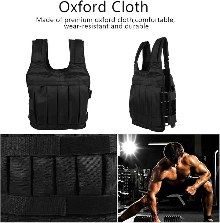 Verstellbare Gewichtsweste, Krafttrainingsweste, 50 Kg, Trainingsjacke, Oxford-Stoff, Stossdämpfung