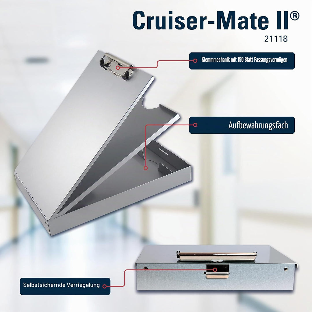 Saunders Cruiser-Mate II Klemmbrett aus recyceltem Aluminium, mit 2 Ablagefächern 8.5 x 12 Inches al
