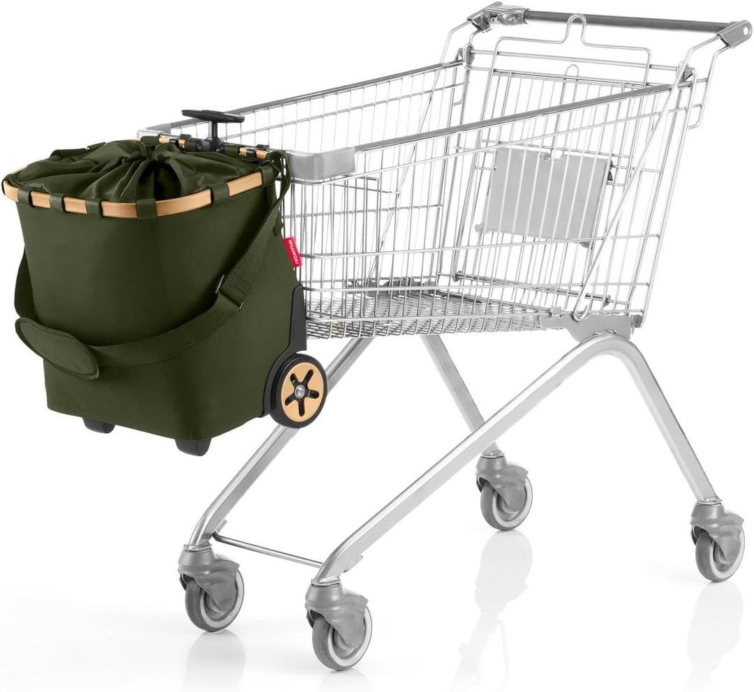 reisenthel carrycruiser Forest Gold – Tragbarer Einkaufstrolley mit stabilem Aluminiumrahmen, Schult