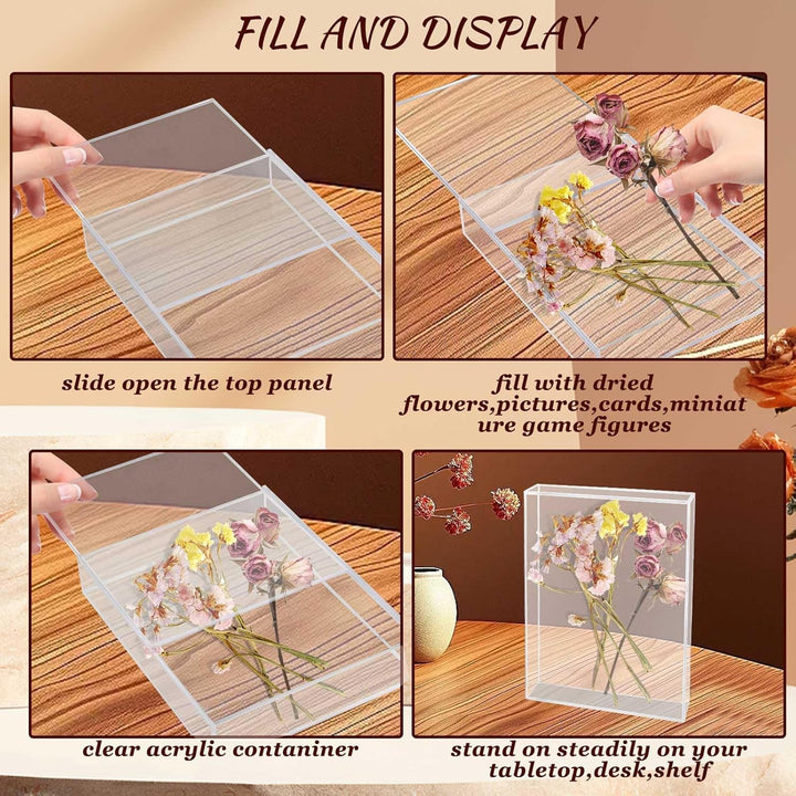 2er 3D Bilderrahmen Aus Acryl,3D Bilderrahmen Tiefer Objektrahmen, Transparenter Acryl-Fotorahmen fü