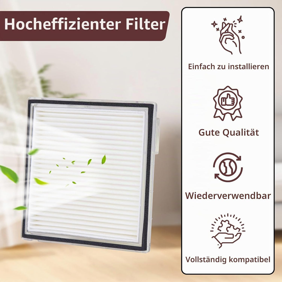 Q10S5 Zubehör Ersatz Kompatibel für Roborock Q10 S5/S5+ Plus Saugroboter, 1 Hauptbürste, 2 Filter, 4