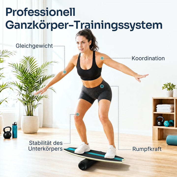 Sportneer Balance Board Erwachsene, 7-in-1 Surfin Balanceboards Holz | Wackelbrett Gleichgewichtstra