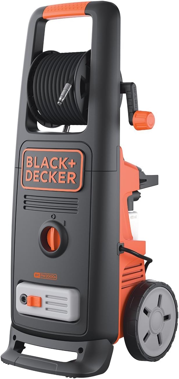 BLACK+DECKER Hochdruckreiniger BXPW2000PE mit Patio Cleaner Deluxe und Feste Bürste (2000 W, 140 bar