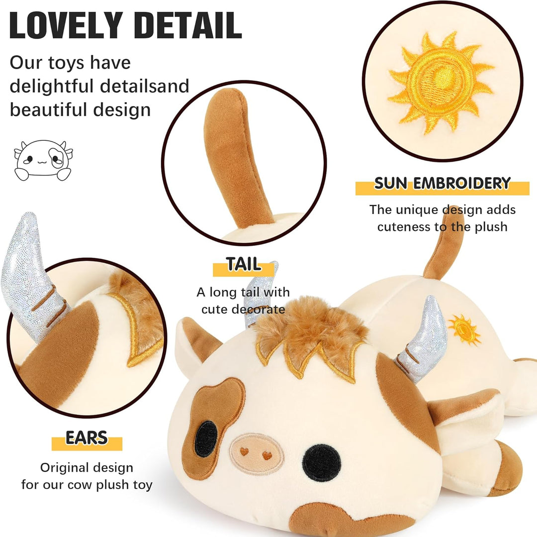 shownicer Plüschtier Kuh Kuscheltier Stofftier Kawaii Kuh Plüsch Kissen Spielzeug Milchkuh Plüsch Wu