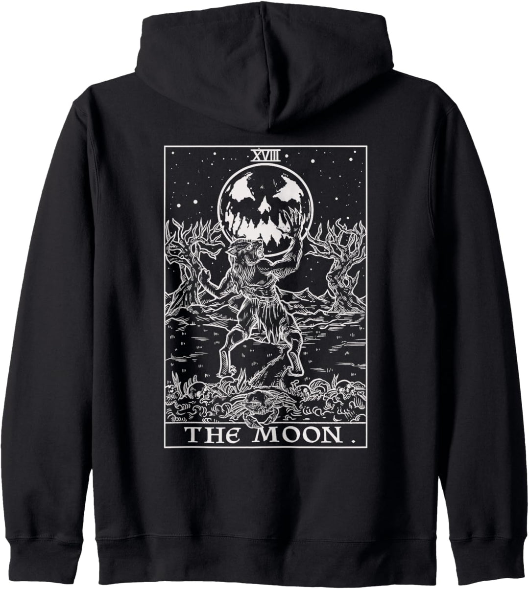 The Moon Tarot-Karte Halloween Werwolf Gothic Horror Hexe Kapuzenjacke