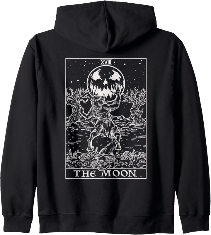 The Moon Tarot-Karte Halloween Werwolf Gothic Horror Hexe Kapuzenjacke