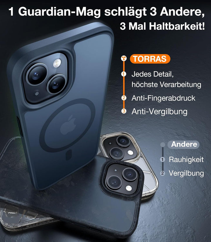 TORRAS [2023 Neu] Magnetisch für iPhone 14 Hülle Stabilste Handyhülle iPhone 14 [Super Stossfest und