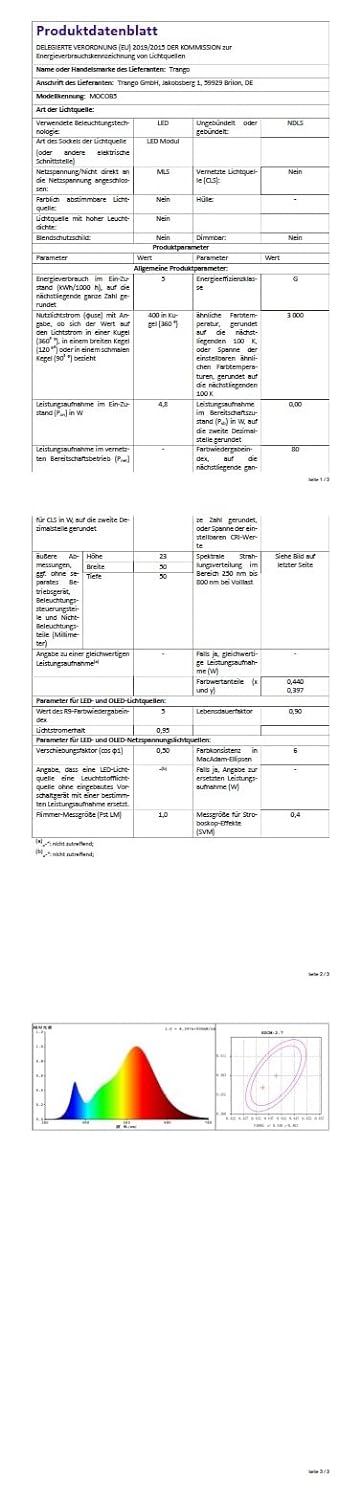 Trango 3er Set 6739-32 Küchenunterbauleuchte inkl. 3x 4.8 Watt LED Modul 3000K warmweiss ON/OFF Scha