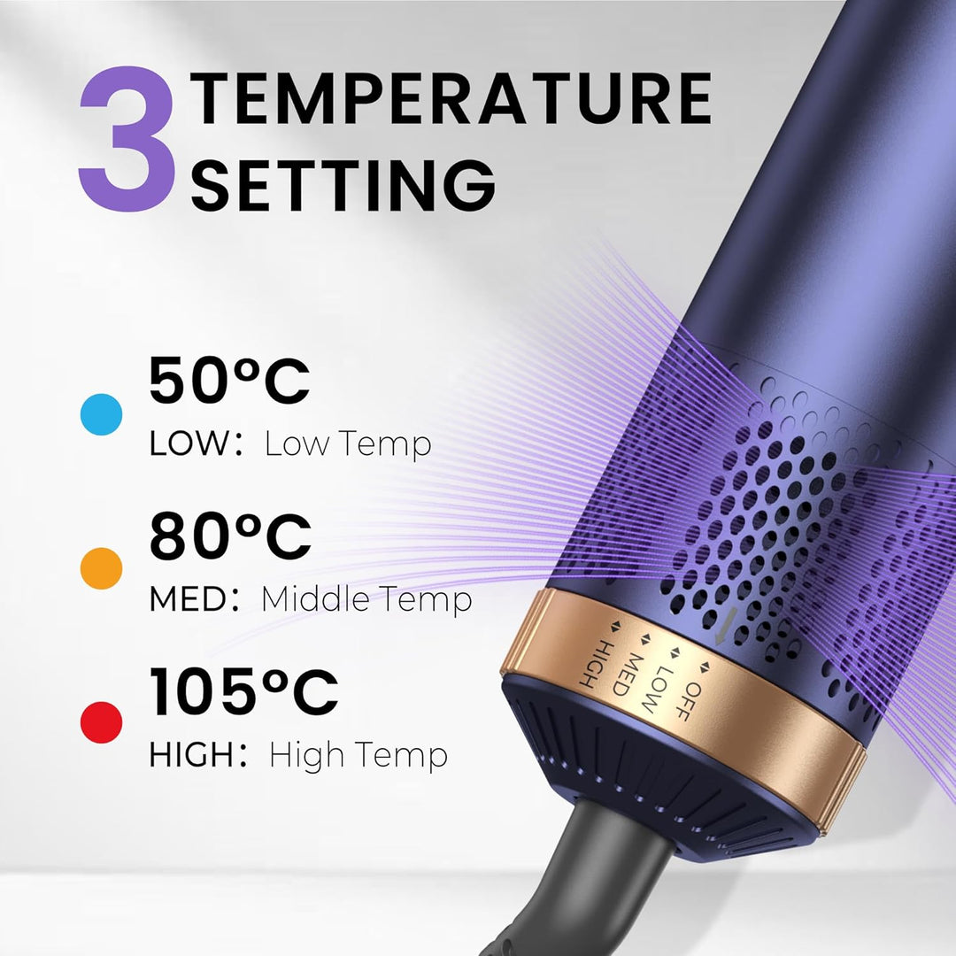5 in 1 Hairstyler, Airstyler Airbrush Pro 1000w,Föhnbürste Haarstyler, Lockenstab mit Luft Links/Rec