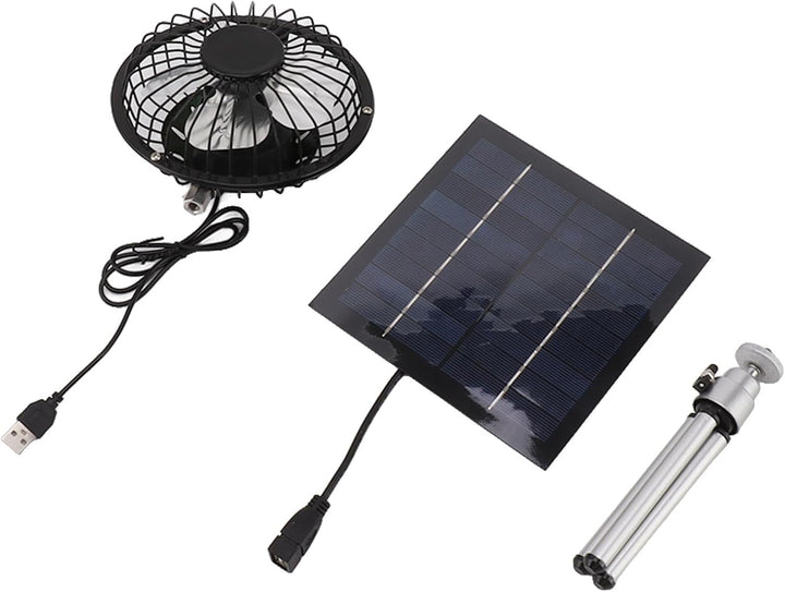 Zunate Solarbetriebener Ventilator, 20 W Campingventilator mit Solarpanel, 13 cm Solarpanel betriebe