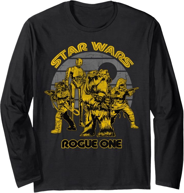Star Wars Rogue One Retro Rebel Death Star Print Langarmshirt