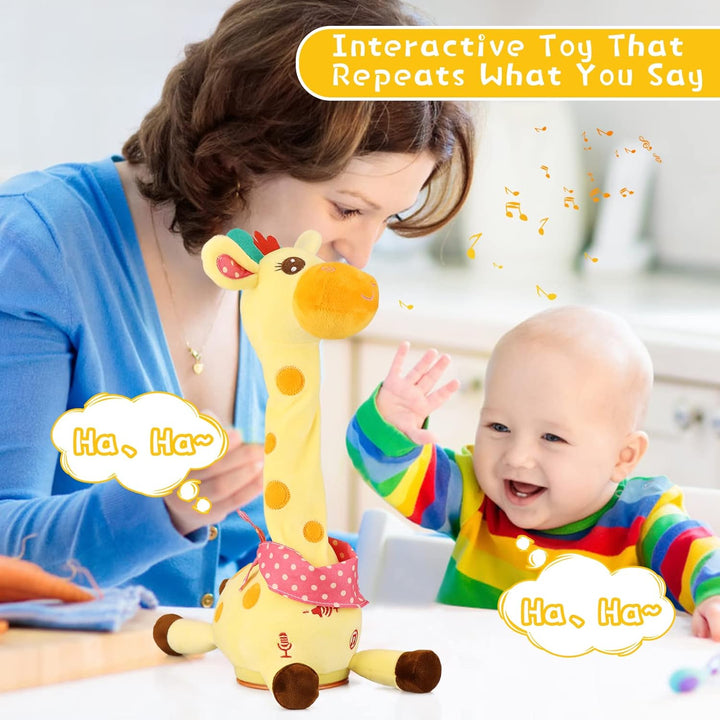 Edencomer Sprechende Giraffe Kuscheltier, Singender Tanzender Giraffe Spielzeug Nachsprechen, Lautst