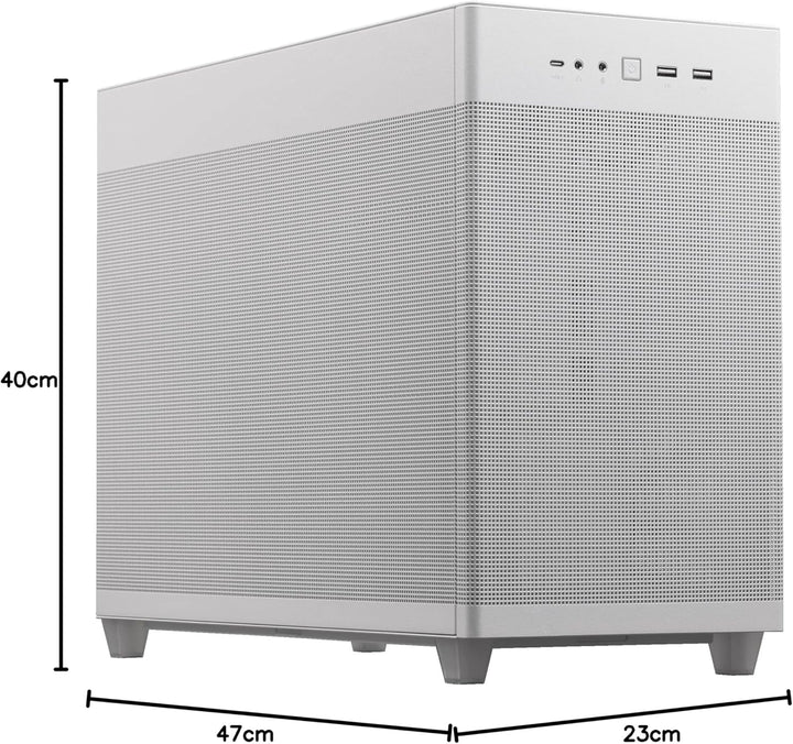 ASUS Prime AP201 MicroATX Gehäuse weiss (33 Liter, unterstützt 280- & 360-mm-Kühler, Grafikkarten bi