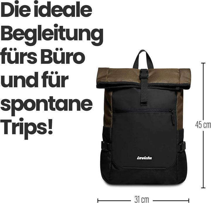 INVICTA ACT FOLD Rucksack aus nachhaltigem Stoff, Praktisch &amp; Unisex Leicht, kompakt, mit Laptopfach