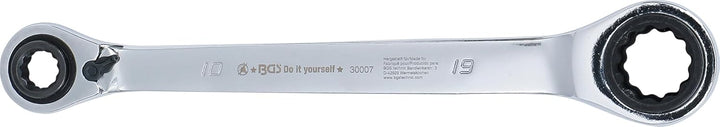 BGS Diy 30007 | Ratschen-Ringschlüssel | 4-in-1 | SW 10 x 13 - 17 x 19 mm