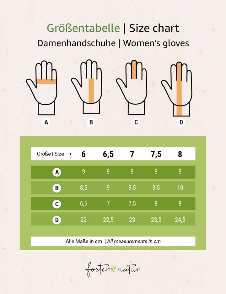 FosterNatur, Merino Damen Wollhandschuhe/Fingerhandschuhe, 100% Wolle Merino extrafein 7.5 Grau, 7.5