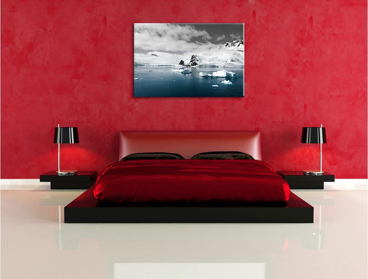 Pixxprint Winterlandschaft in der Antarktis als Leinwandbild/Grösse: 100x70 / Wandbild/Kunstdruck/fe