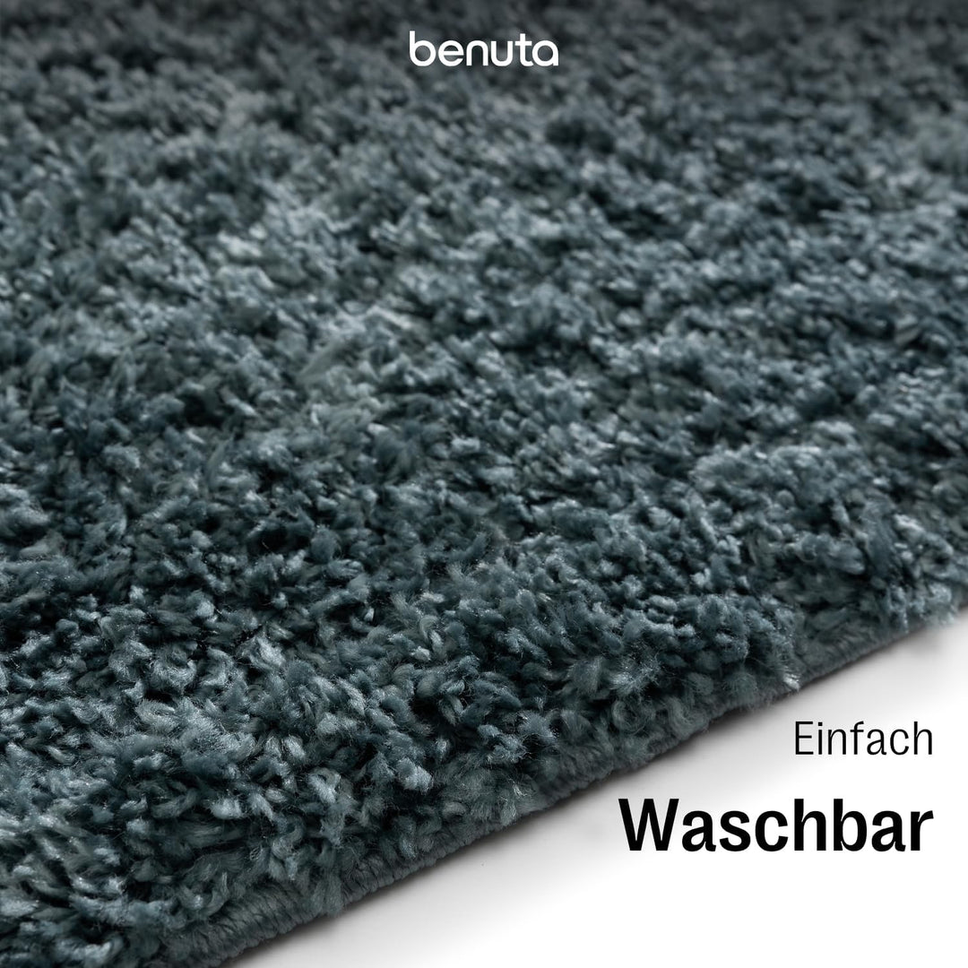 benuta Basic Hochflorteppich Soho - Kunstfaser - Rechteckig & im Style: Uni - Pflegeleicht für Wohnz