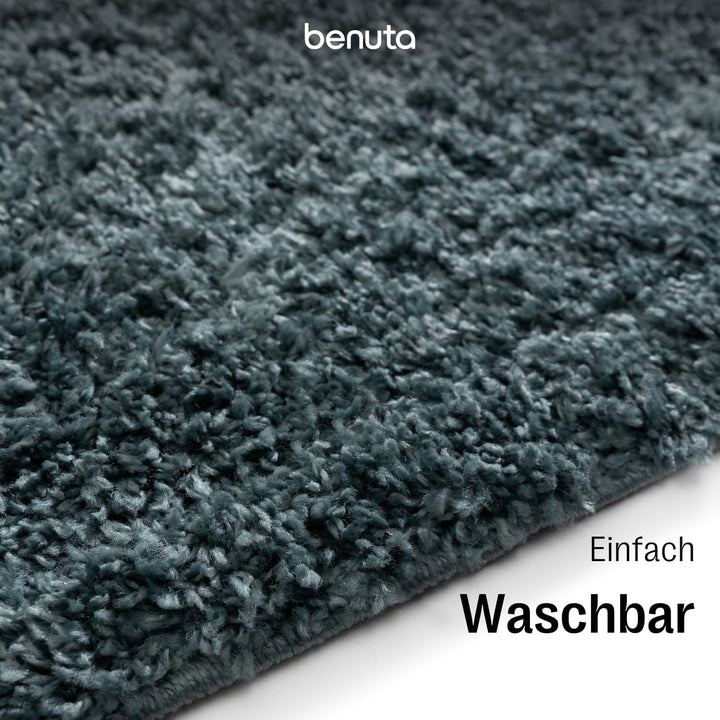 benuta Basic Hochflorteppich Soho - Kunstfaser - Rechteckig & im Style: Uni - Pflegeleicht für Wohnz