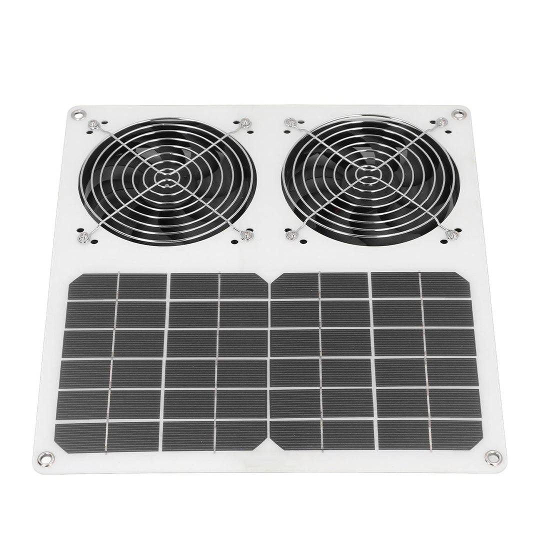 Solar-Doppellüfter-Kit, 100 W Solarbetriebener Ventilator Wasserdicht Solarbetriebener Ventilator So