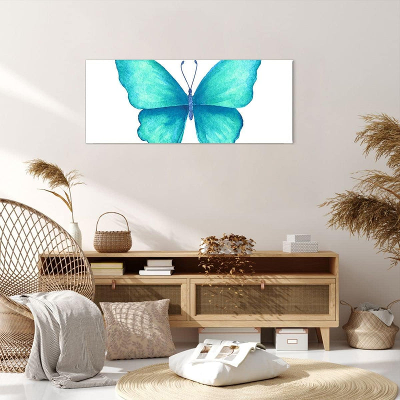 Wandbilder Dekoration Wohnzimmer Schmetterlinge Fliegen Kindheit Sommer Bilder auf Leinwand 120x50cm