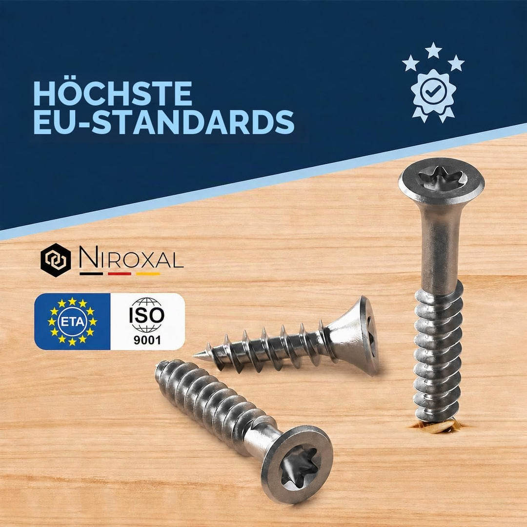 Holzschrauben Torx Schrauben 8x180 Edelstahl V2A rostfrei Spanplattenschrauben für Holz Teilgewinde