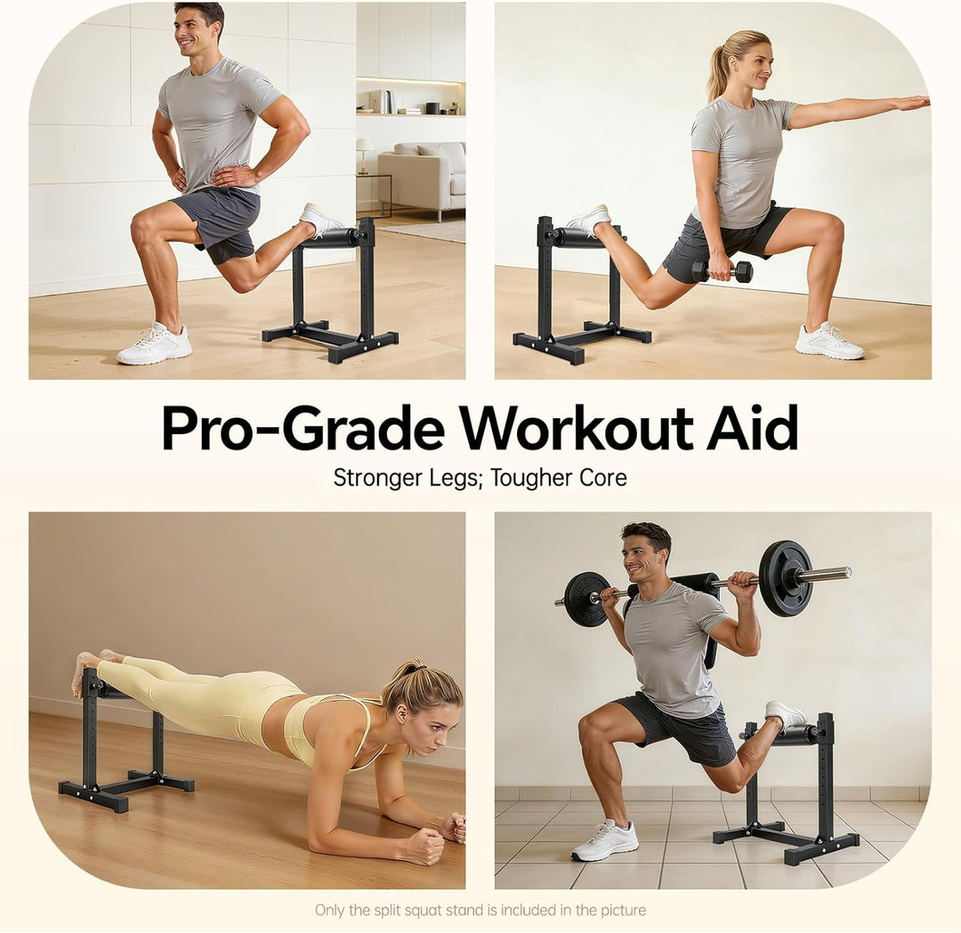 Bulgarian Split Squat Bracket mit 9 stufiger Höhenverstellung der Rollen | Einbein Kniebeuge Rollenh