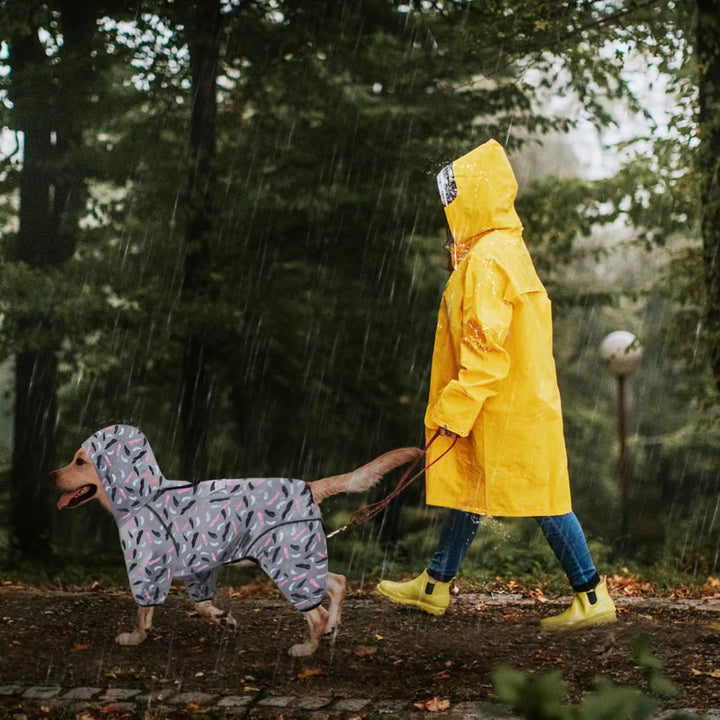 Idepet Regenmantel für Hunde Regenjacke Hund Winddicht Wasserdicht Hundamantel mit Kapuze für kleine