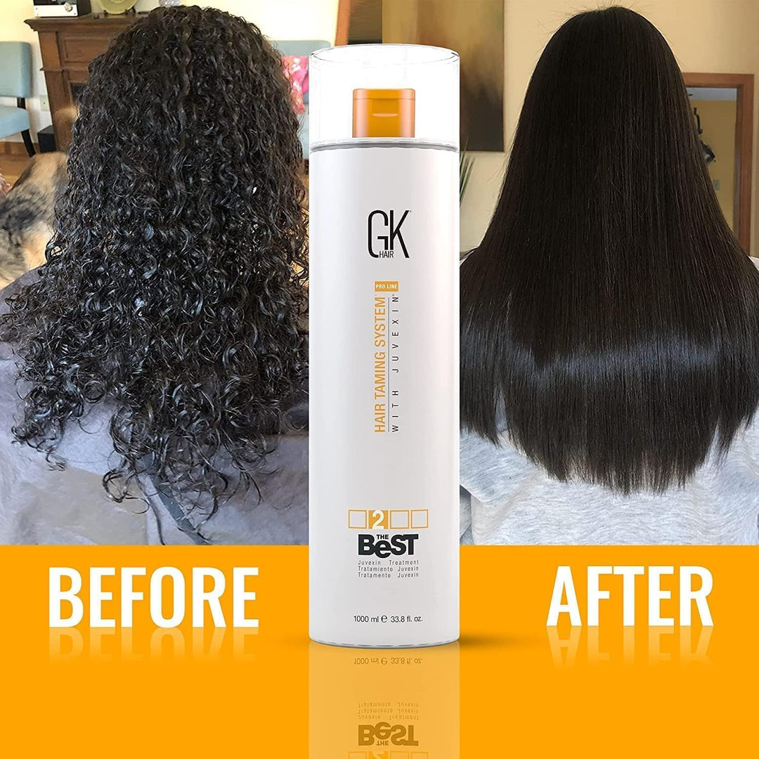 GK HAIR Global Keratin The Best Professional Hair Kit (1000ml/33.8 Fl Oz) zum Glätten, Glätten von K